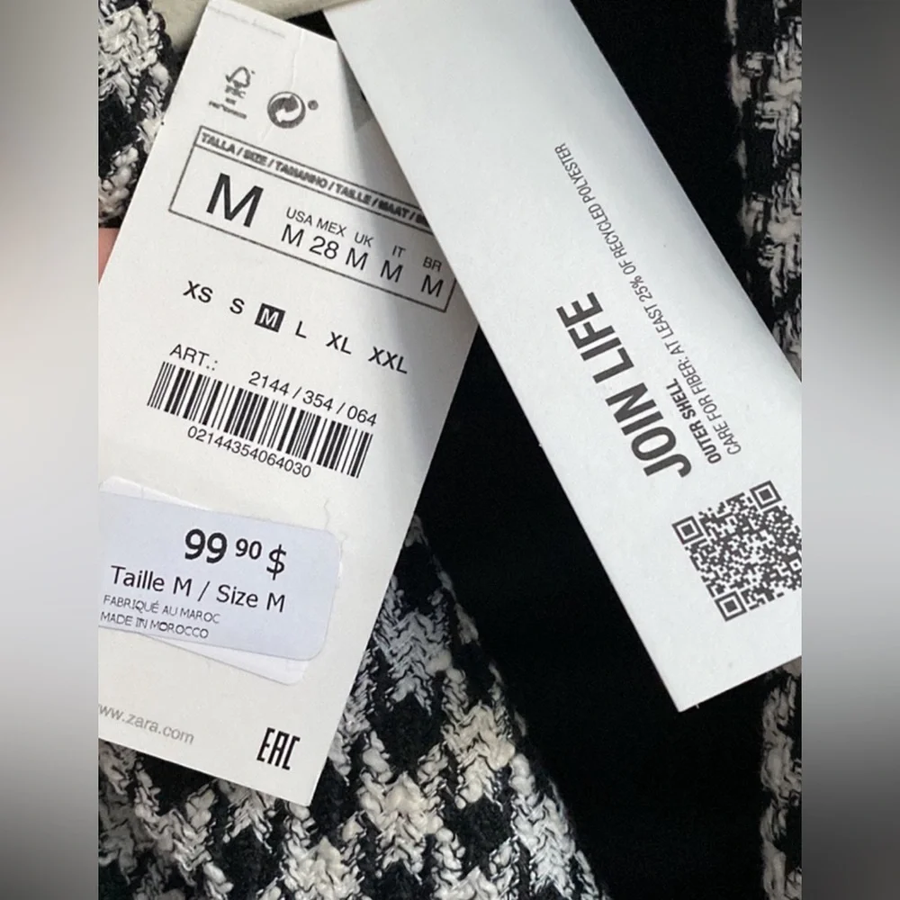 Zara Houndstooth Blazer Mini Dress size M NEW with tags - Picture 14 of 16